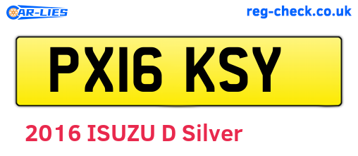 PX16KSY are the vehicle registration plates.