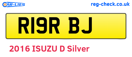 R19RBJ are the vehicle registration plates.