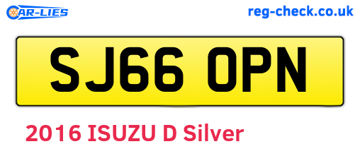 SJ66OPN are the vehicle registration plates.