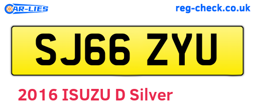 SJ66ZYU are the vehicle registration plates.