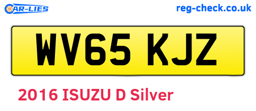 WV65KJZ are the vehicle registration plates.