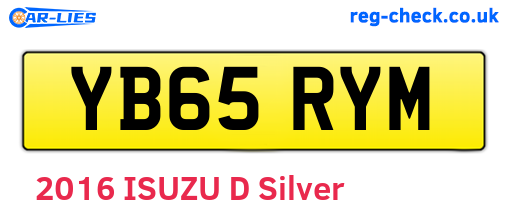 YB65RYM are the vehicle registration plates.