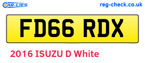 FD66RDX are the vehicle registration plates.