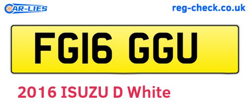 FG16GGU are the vehicle registration plates.