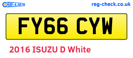 FY66CYW are the vehicle registration plates.