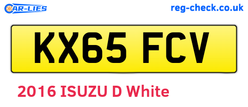 KX65FCV are the vehicle registration plates.