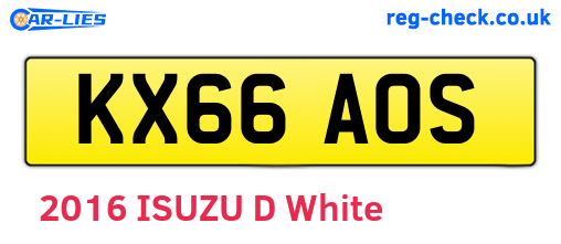 KX66AOS are the vehicle registration plates.