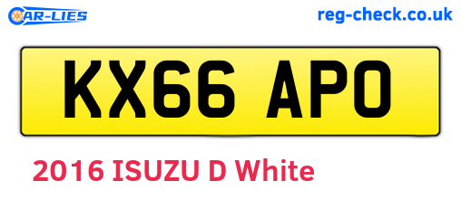 KX66APO are the vehicle registration plates.