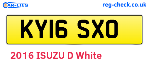 KY16SXO are the vehicle registration plates.