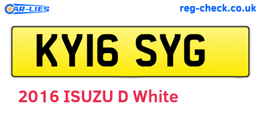 KY16SYG are the vehicle registration plates.