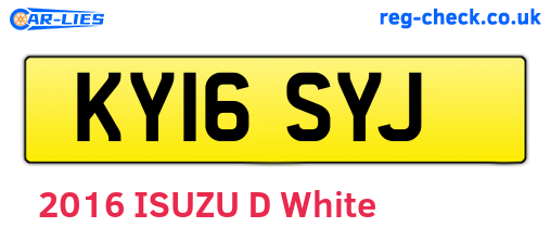 KY16SYJ are the vehicle registration plates.