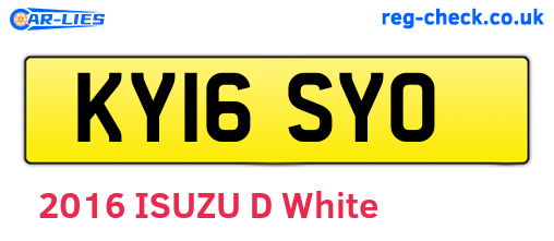 KY16SYO are the vehicle registration plates.