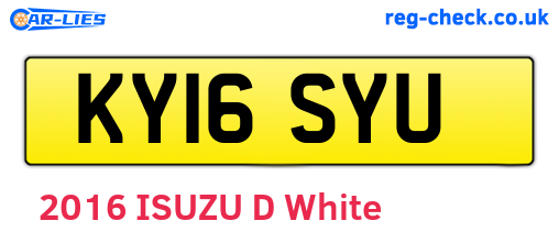 KY16SYU are the vehicle registration plates.