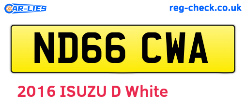 ND66CWA are the vehicle registration plates.