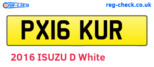 PX16KUR are the vehicle registration plates.