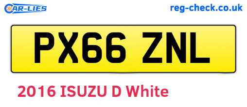 PX66ZNL are the vehicle registration plates.
