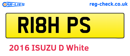 R18HPS are the vehicle registration plates.