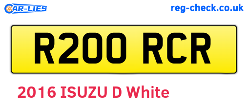 R200RCR are the vehicle registration plates.