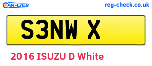 S3NWX are the vehicle registration plates.