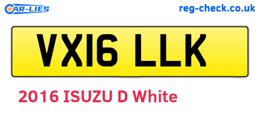 VX16LLK are the vehicle registration plates.