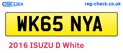 WK65NYA are the vehicle registration plates.