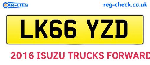 LK66YZD are the vehicle registration plates.