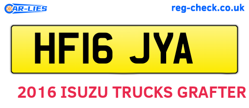 HF16JYA are the vehicle registration plates.