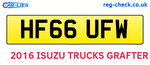 HF66UFW are the vehicle registration plates.