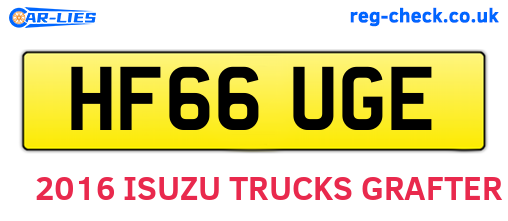 HF66UGE are the vehicle registration plates.
