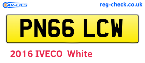 PN66LCW are the vehicle registration plates.