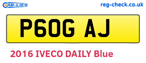 P60GAJ are the vehicle registration plates.