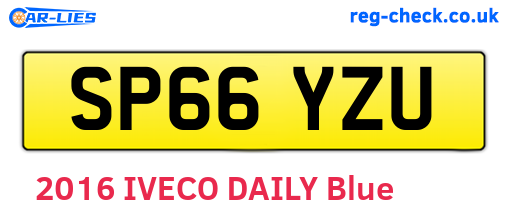 SP66YZU are the vehicle registration plates.