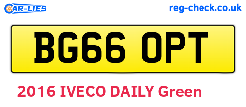 BG66OPT are the vehicle registration plates.