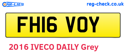 FH16VOY are the vehicle registration plates.