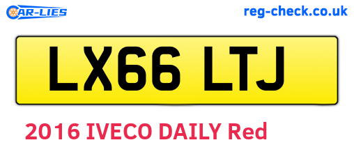 LX66LTJ are the vehicle registration plates.