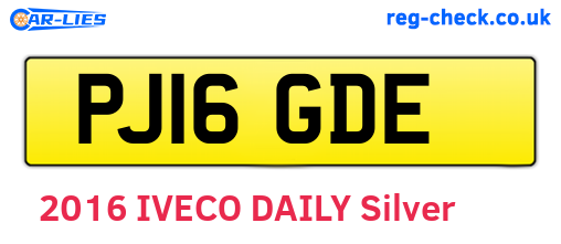PJ16GDE are the vehicle registration plates.