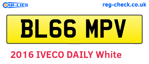 BL66MPV are the vehicle registration plates.