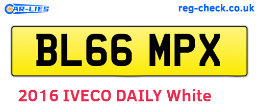 BL66MPX are the vehicle registration plates.