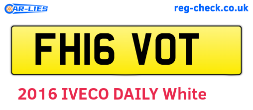 FH16VOT are the vehicle registration plates.