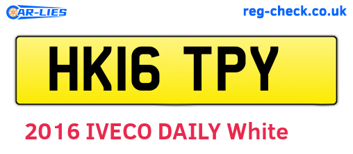 HK16TPY are the vehicle registration plates.