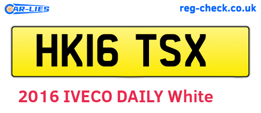 HK16TSX are the vehicle registration plates.