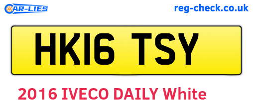 HK16TSY are the vehicle registration plates.