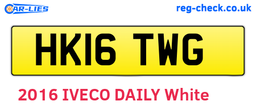 HK16TWG are the vehicle registration plates.