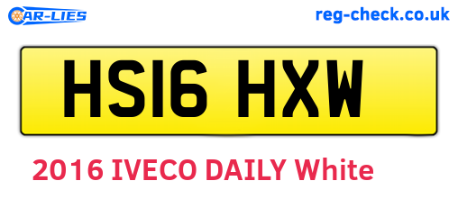 HS16HXW are the vehicle registration plates.
