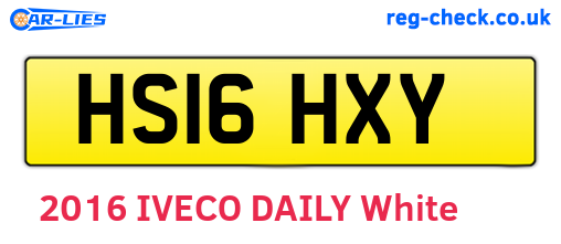 HS16HXY are the vehicle registration plates.