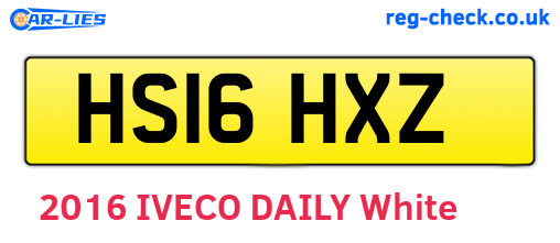 HS16HXZ are the vehicle registration plates.