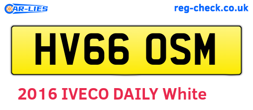 HV66OSM are the vehicle registration plates.