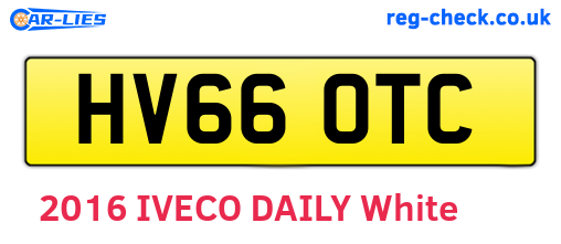 HV66OTC are the vehicle registration plates.