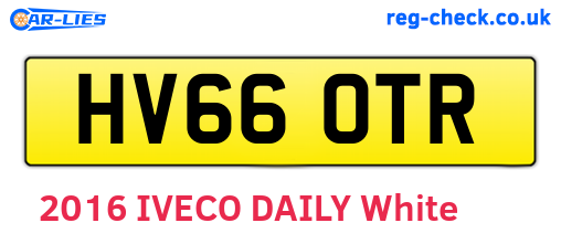 HV66OTR are the vehicle registration plates.
