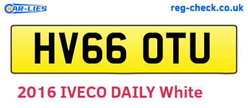 HV66OTU are the vehicle registration plates.